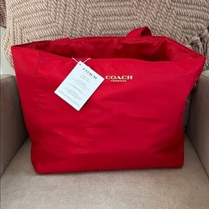 Coach Scarlet Red Tote with zippered pouch